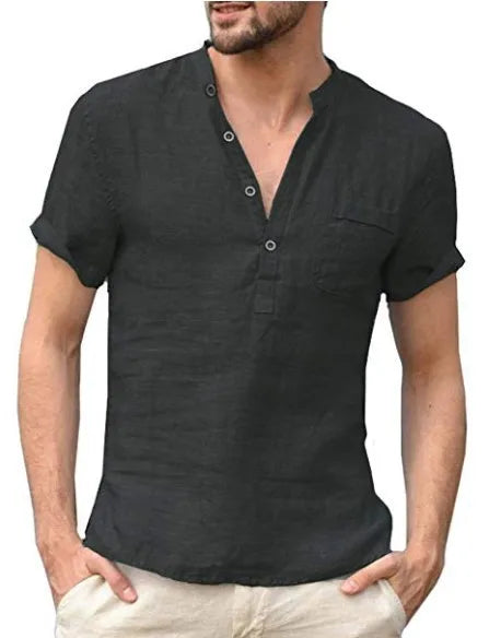 Schickes Leinen Button-Down Hemd für Herren