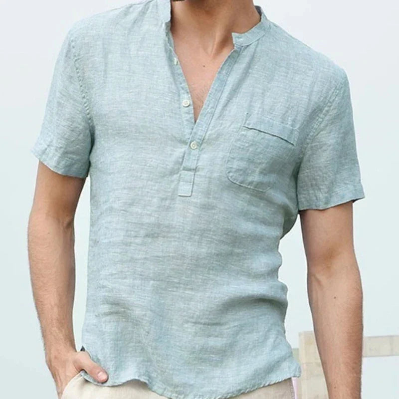 Schickes Leinen Button-Down Hemd für Herren