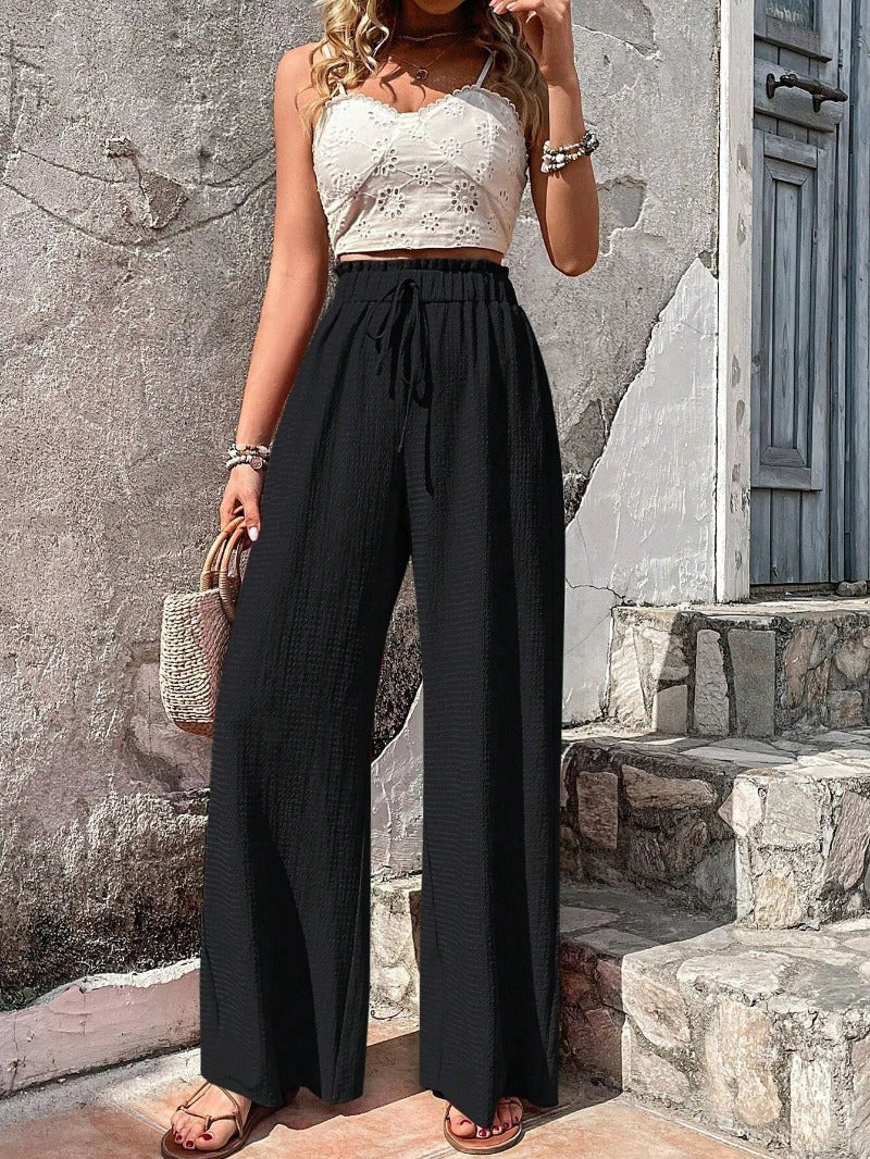 Emma - Stilvolle Damenhose mit weitem Bein für den Sommer