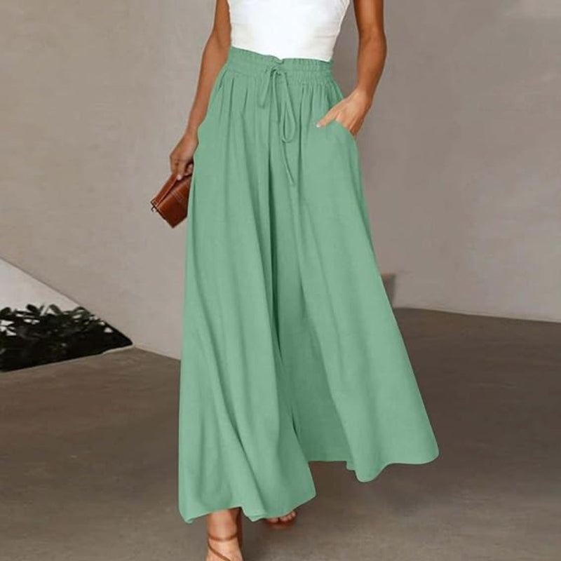 Maja - Stilvolle Damenhose mit hoher Taille und weitem Bein