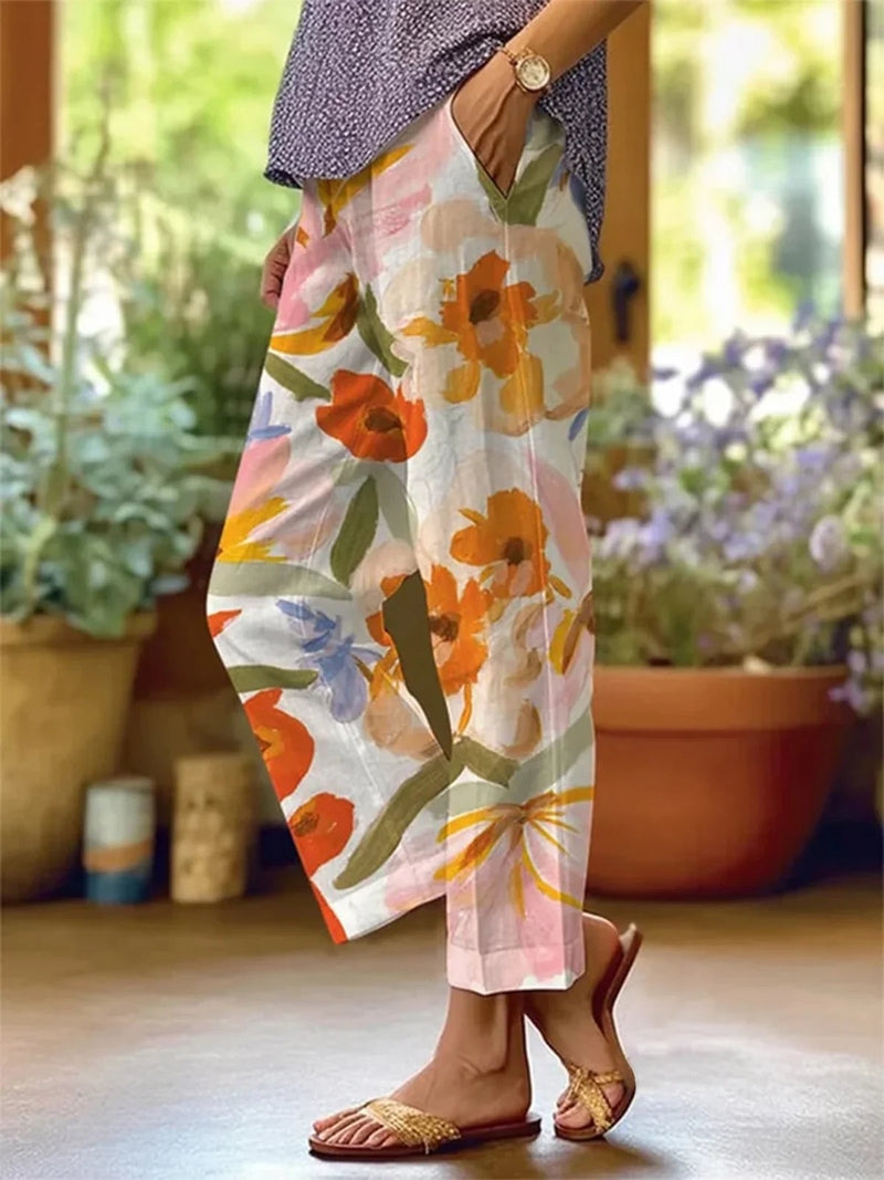 Vanessa - Bequeme Damenhose mit floralem Design für entspannte Tage