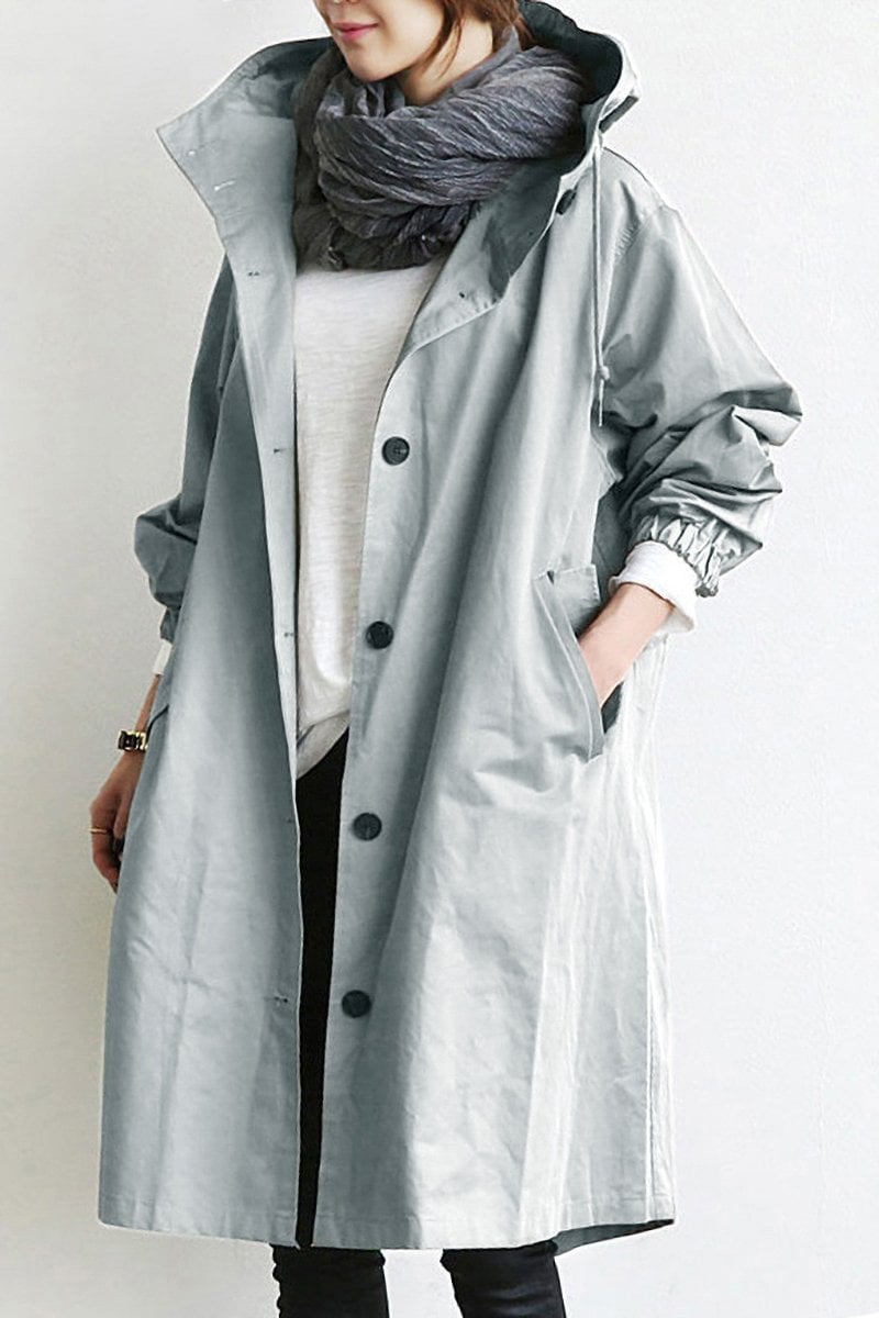 Helena - Stilvoller wasserdichter Trenchcoat mit praktischer Kapuze