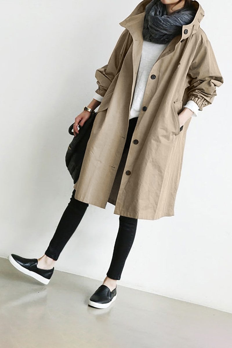 Helena - Stilvoller wasserdichter Trenchcoat mit praktischer Kapuze
