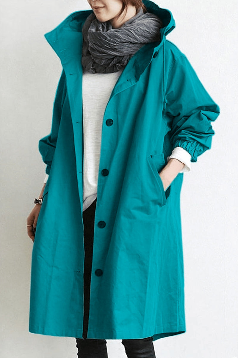 Helena - Stilvoller wasserdichter Trenchcoat mit praktischer Kapuze