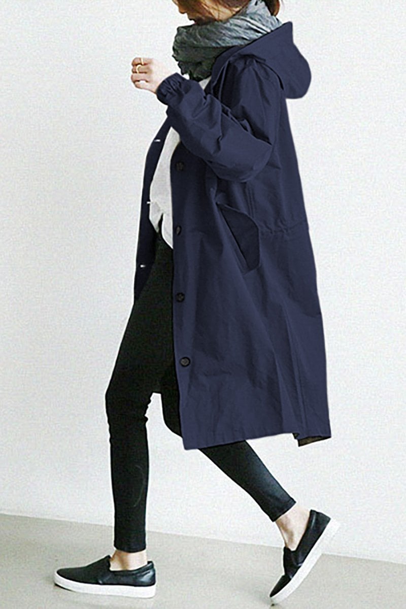 Helena - Stilvoller wasserdichter Trenchcoat mit praktischer Kapuze