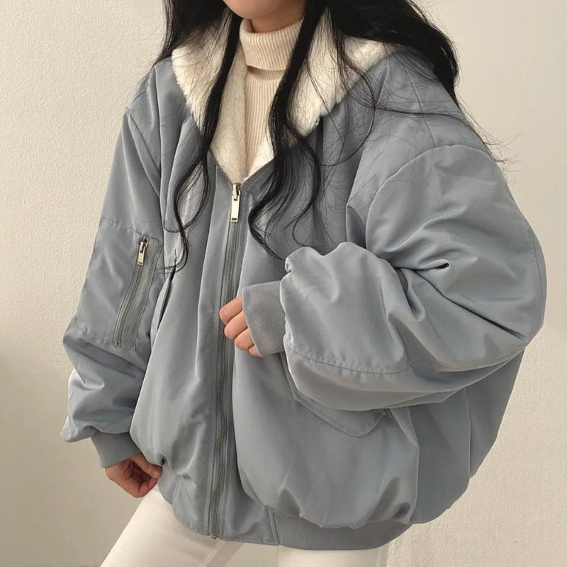 Yvonne - Stilvolle doppelseitige Bomberjacke für Damen im Oversized-Look