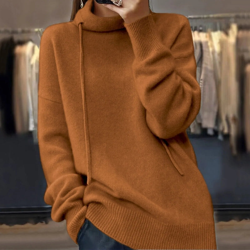 Katja - Modischer Strickpullover mit Stehkragen für Damen