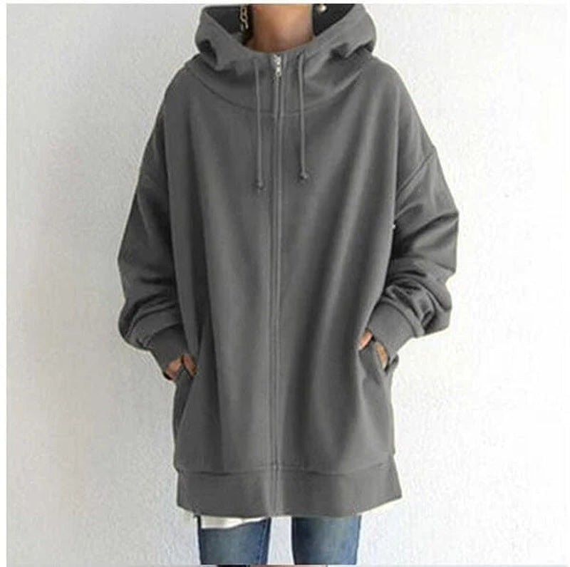 Maya - Stilvoller Kapuzenpullover für Damen im Herbst/Winter mit Reißverschluss