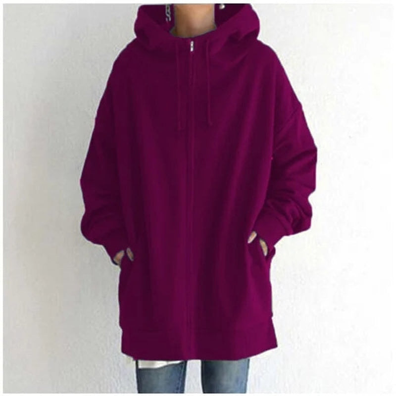 Maya - Stilvoller Kapuzenpullover für Damen im Herbst/Winter mit Reißverschluss