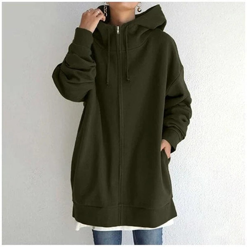 Maya - Stilvoller Kapuzenpullover für Damen im Herbst/Winter mit Reißverschluss