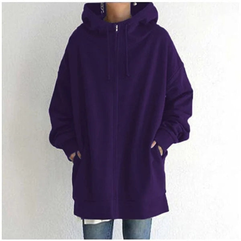 Maya - Stilvoller Kapuzenpullover für Damen im Herbst/Winter mit Reißverschluss
