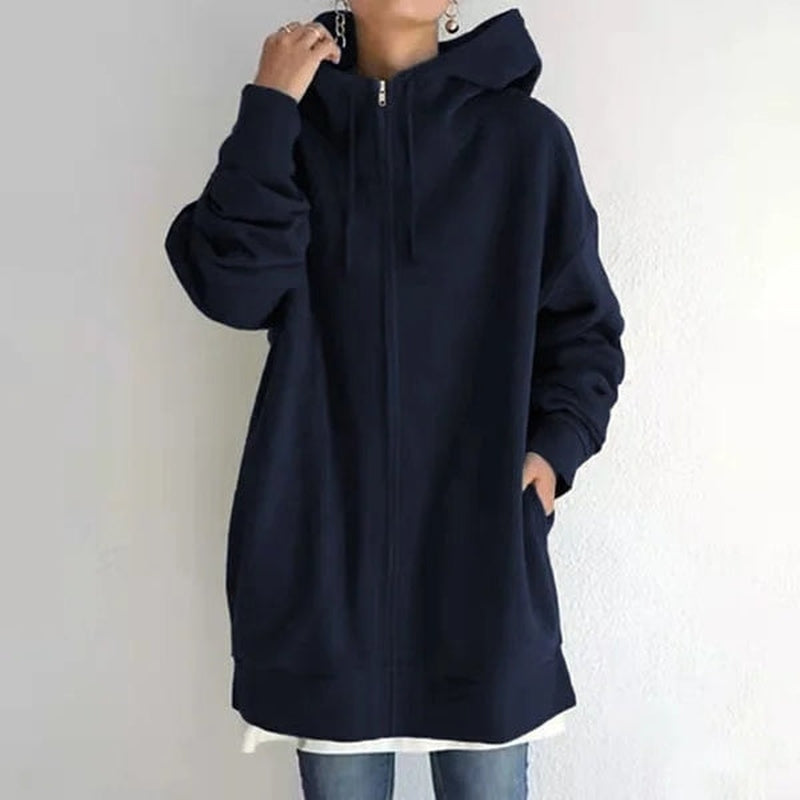 Maya - Stilvoller Kapuzenpullover für Damen im Herbst/Winter mit Reißverschluss