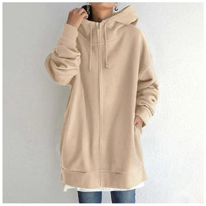 Maya - Stilvoller Kapuzenpullover für Damen im Herbst/Winter mit Reißverschluss