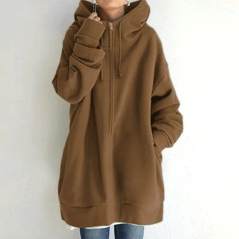Maya - Stilvoller Kapuzenpullover für Damen im Herbst/Winter mit Reißverschluss