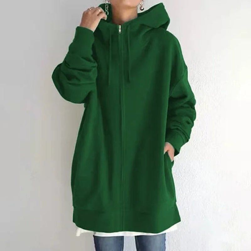 Maya - Stilvoller Kapuzenpullover für Damen im Herbst/Winter mit Reißverschluss