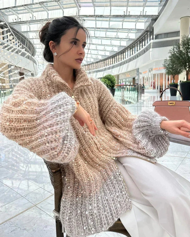 Vera - Stilvoller Seidenpullover mit funkelnden Akzenten