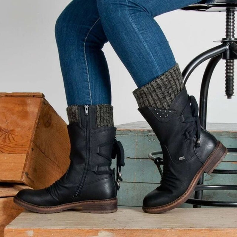 Clara - Modische wadenhohe Schneestiefel für Damen im Winterstyle