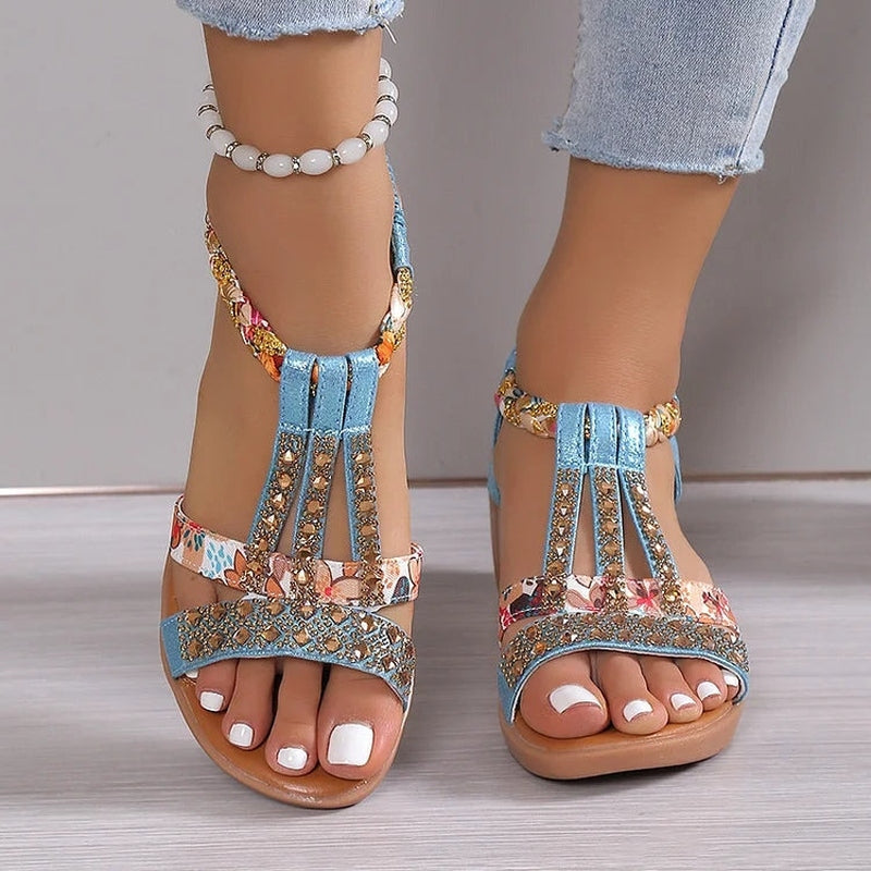 Dominique - Funkelnde Kristall-Sandalen für stilvolle Damen