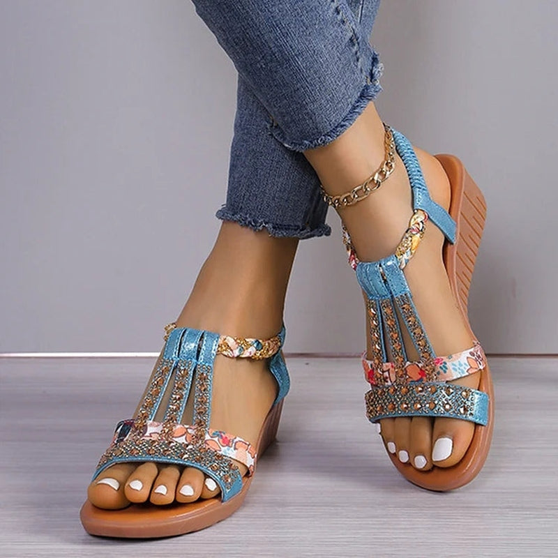 Dominique - Funkelnde Kristall-Sandalen für stilvolle Damen