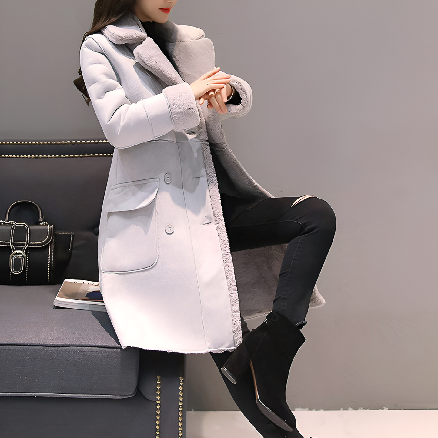 Evelina | Warm gefütterte Damen-Winterjacke aus Samt