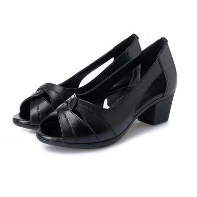 Freya® | Elegante Peeptoe-Pumps mit Blockabsatz