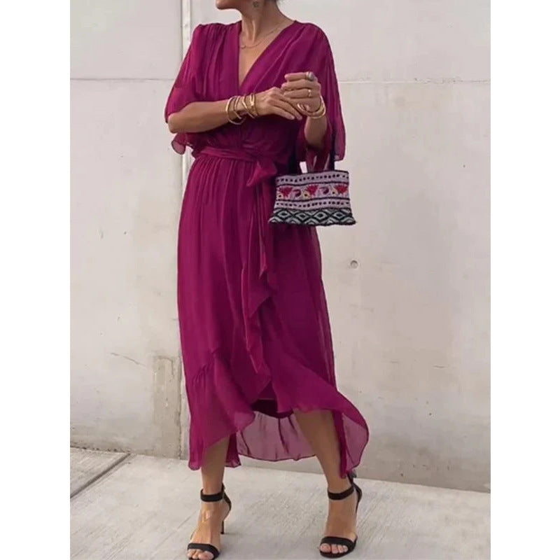 Wendy – Batwing Ärmel Kleid mit V-Ausschnitt