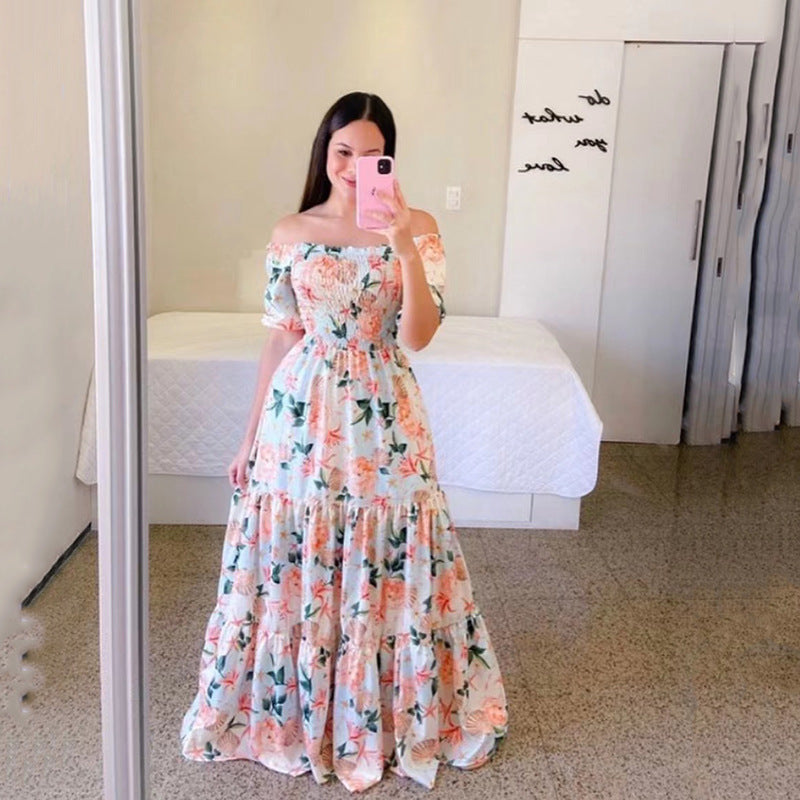 Heidi – Florales Damen-Maxikleid mit Off-Shoulder-Design