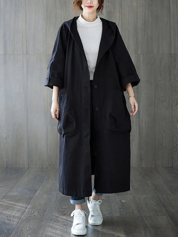 Luisa - Damen Trenchmantel mit Kapuze