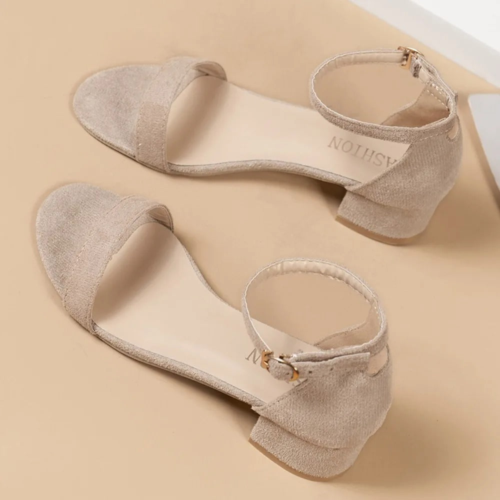 Lurenza® | Elegante Blockabsatz-Sandalen mit Knöchelriemen