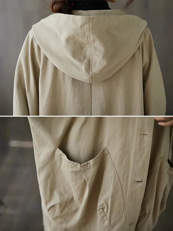 Luisa - Damen Trenchmantel mit Kapuze