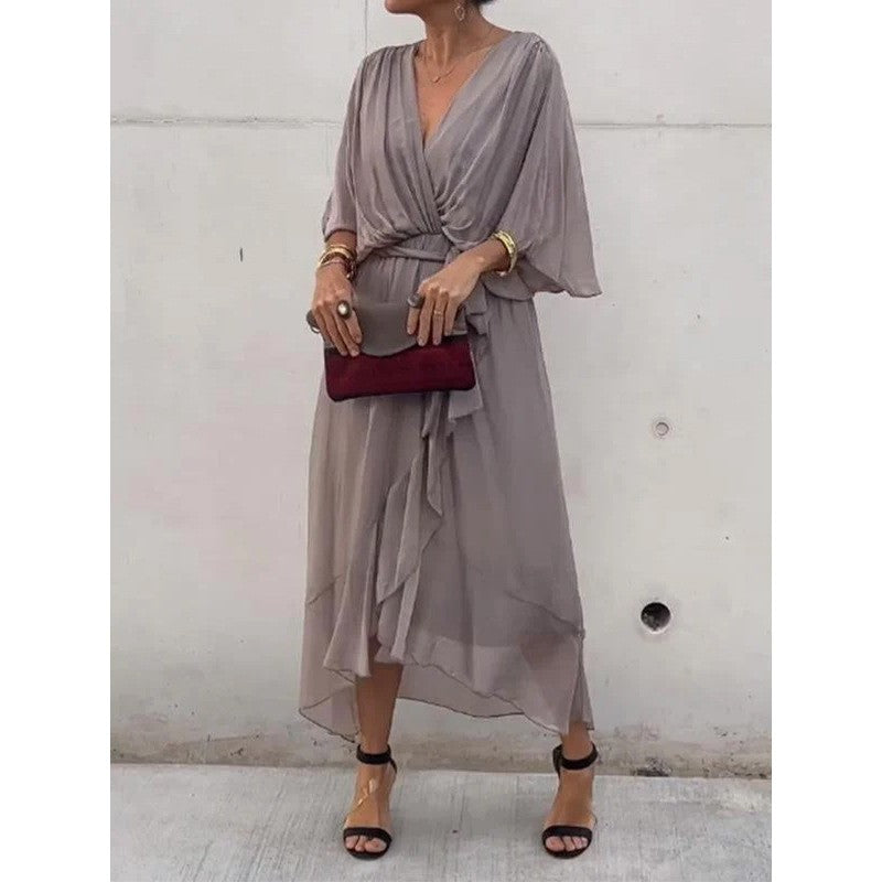 Wendy – Batwing Ärmel Kleid mit V-Ausschnitt