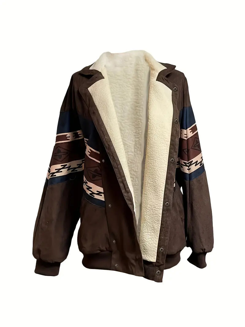 Kimi | Aztec Snap Front Sherpa isolierte Jacke