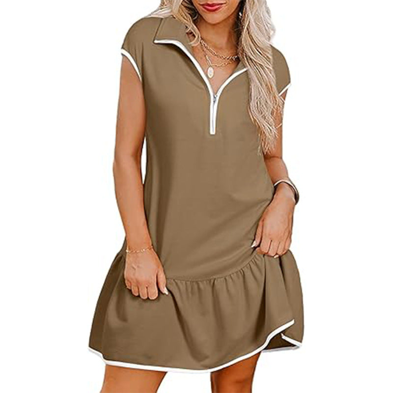 Ruby – Kurzes Kleid mit Polokragen und Reißverschluss
