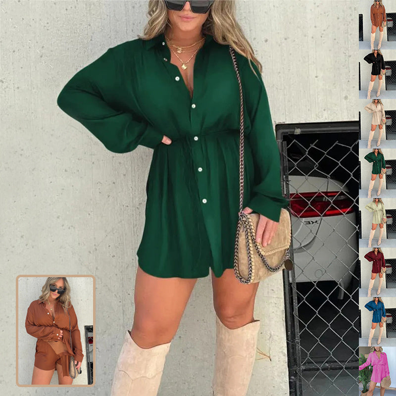 Lynda – Langer Jumpsuit mit Knopfleisten Fashion Shirt Kleid