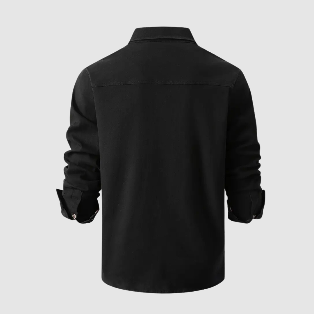 Bodhi Herren Baumwollhemd | Langarmshirt mit Umlegekragen für stilvolle Freizeitlooks