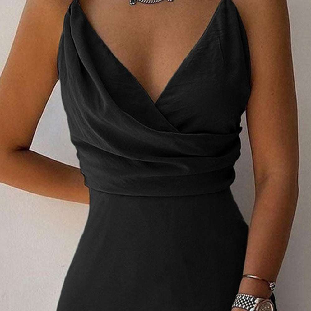 Heidi – V-Ausschnitt Schlitzenkleid mit Print