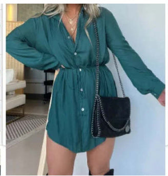 Lynda – Langer Jumpsuit mit Knopfleisten Fashion Shirt Kleid