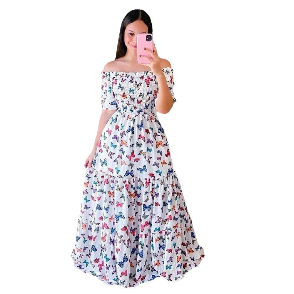 Heidi – Florales Damen-Maxikleid mit Off-Shoulder-Design