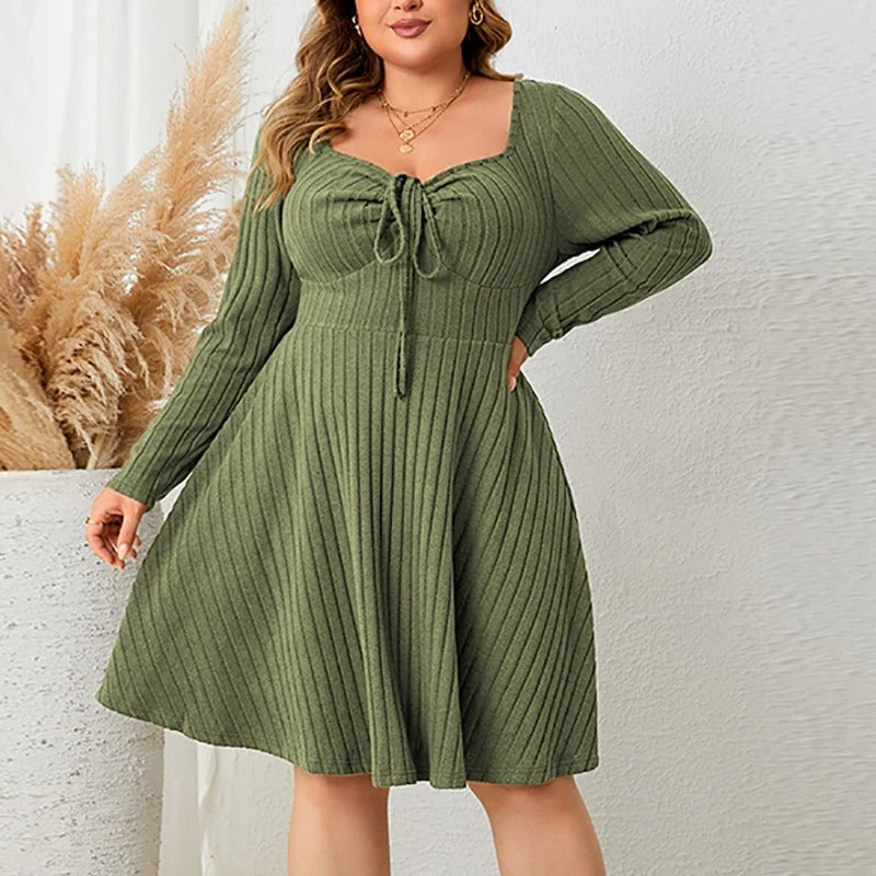 Thaliora® | Feminines Strickkleid mit Bindung