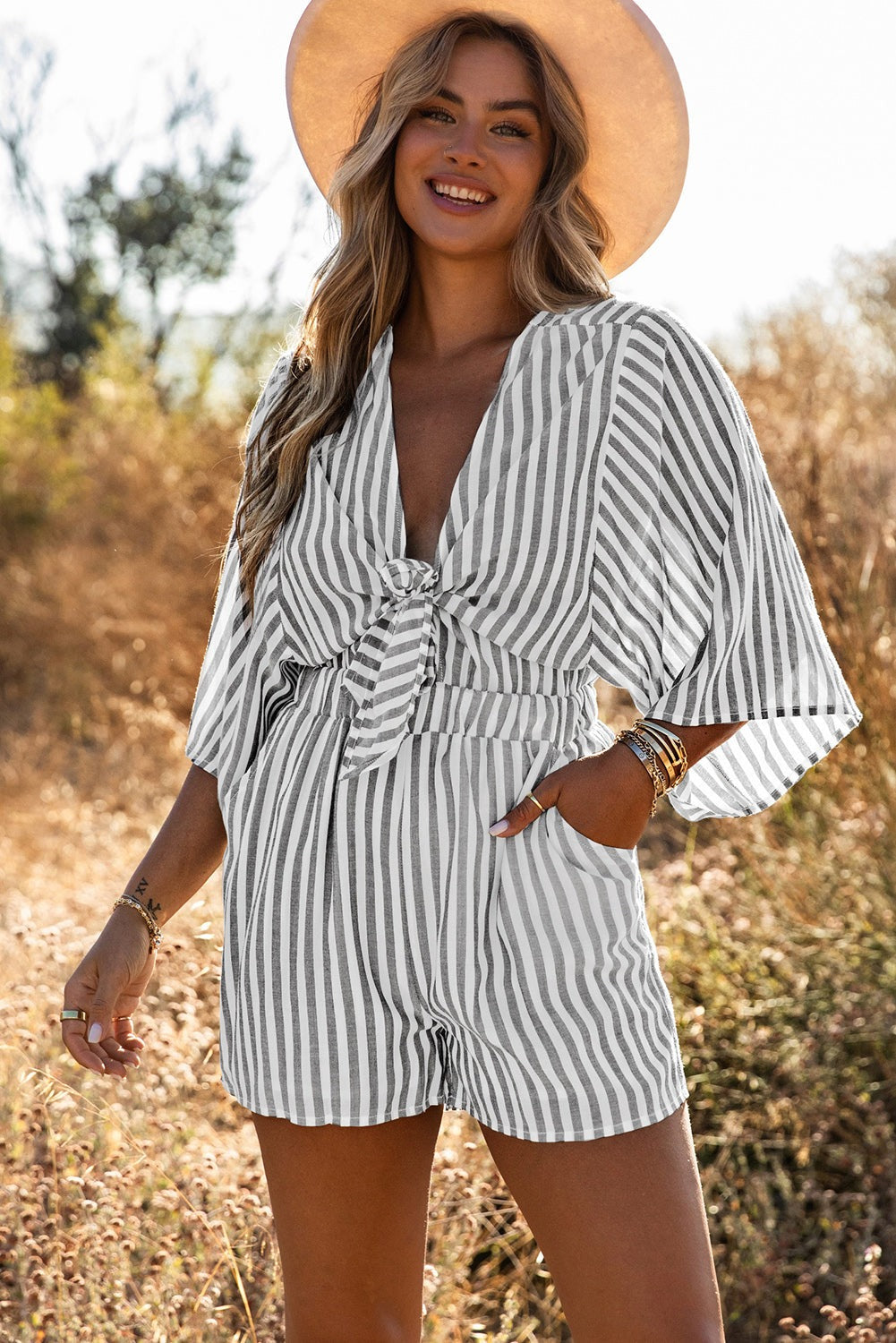 Bonafita - Sommerlicher Jumpsuit mit Knoten-Design