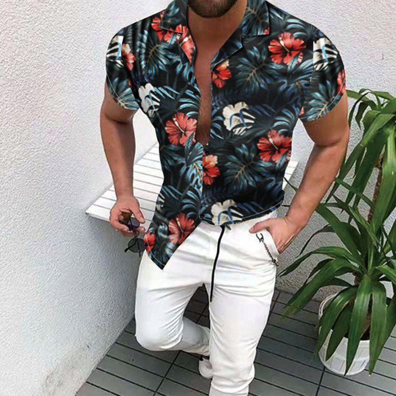 Tropisches Urlaubshemd mit Druck für Herren