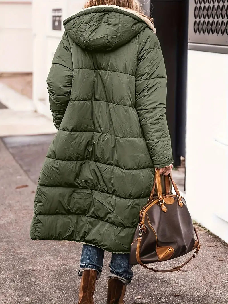 Leif - Beidseitig tragbare mittellange Strickjacke mit Kapuze für Frauen