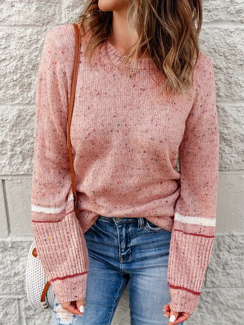 Jo - Marmorierter Pullover mit Rundhalsausschnitt für Frauen