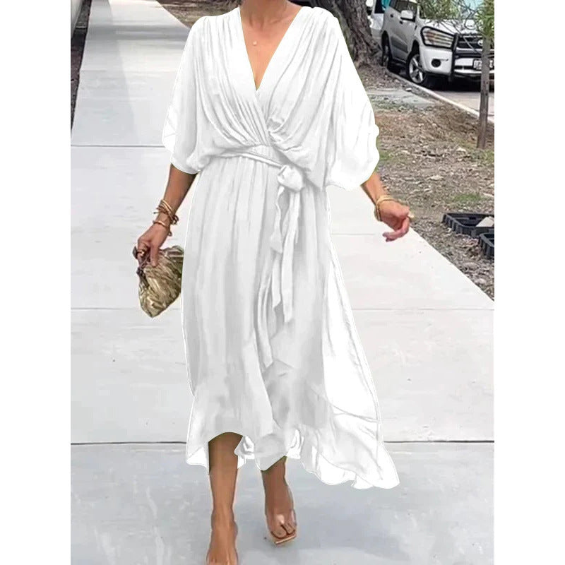 Wendy – Batwing Ärmel Kleid mit V-Ausschnitt