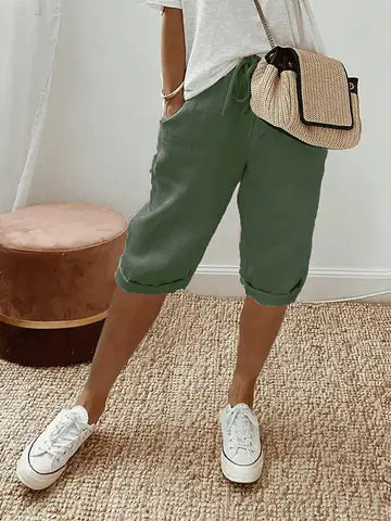 Lina - Baumwoll- und Leinen-Shorts für Damen
