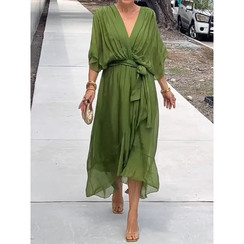 Wendy – Batwing Ärmel Kleid mit V-Ausschnitt