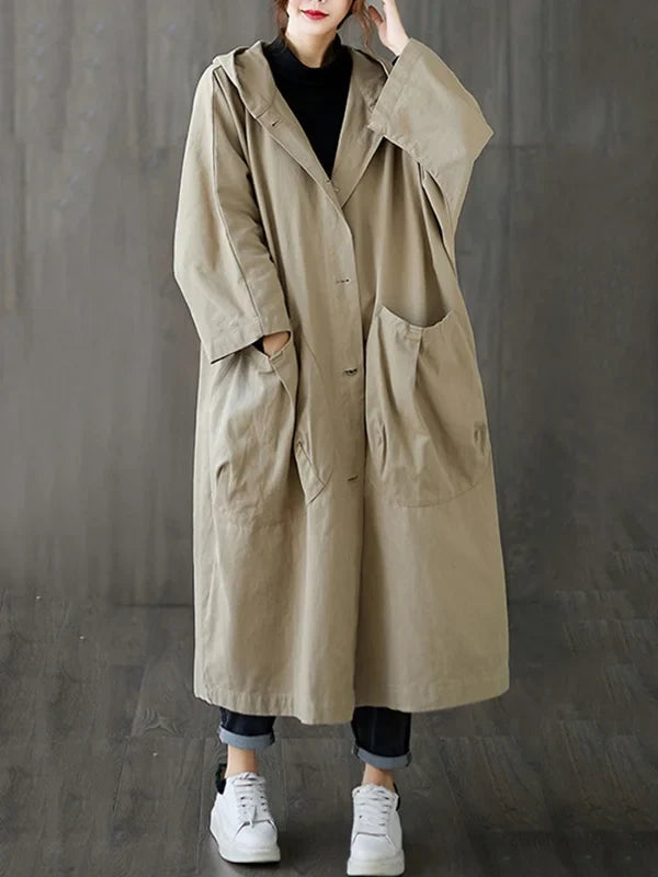 Luisa - Damen Trenchmantel mit Kapuze