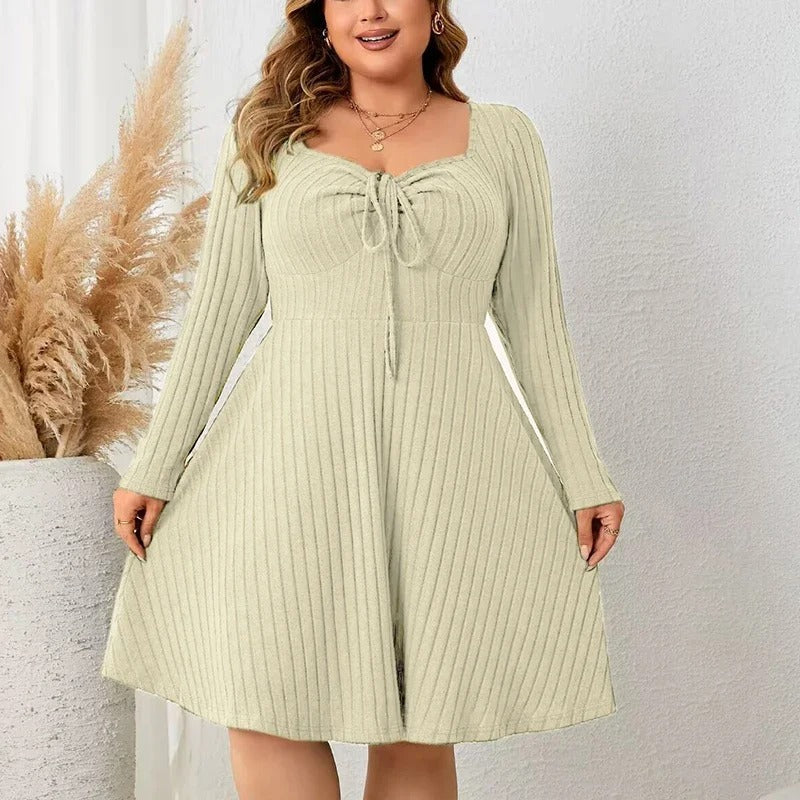 Thaliora® | Feminines Strickkleid mit Bindung