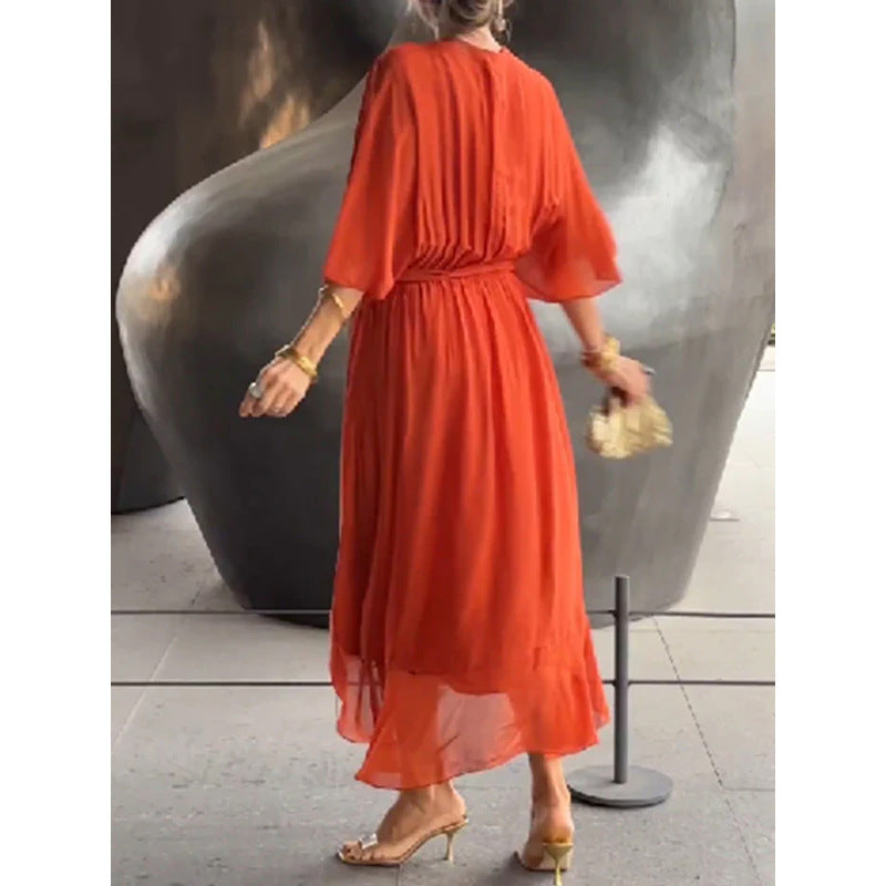 Wendy – Batwing Ärmel Kleid mit V-Ausschnitt