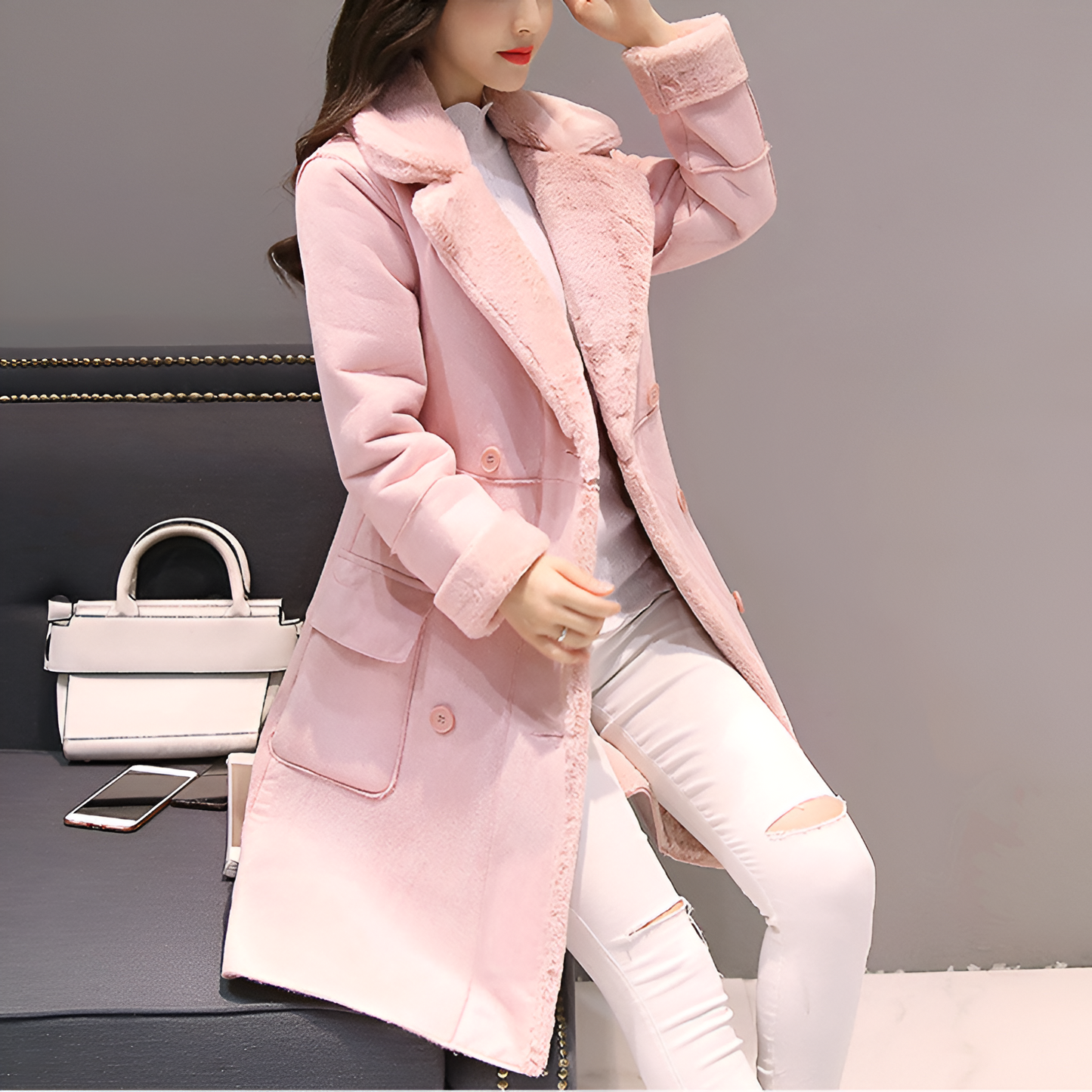 Evelina | Warm gefütterte Damen-Winterjacke aus Samt